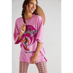 Daydreamer The Beach Boys Surfs Up Tee Shirt Pink